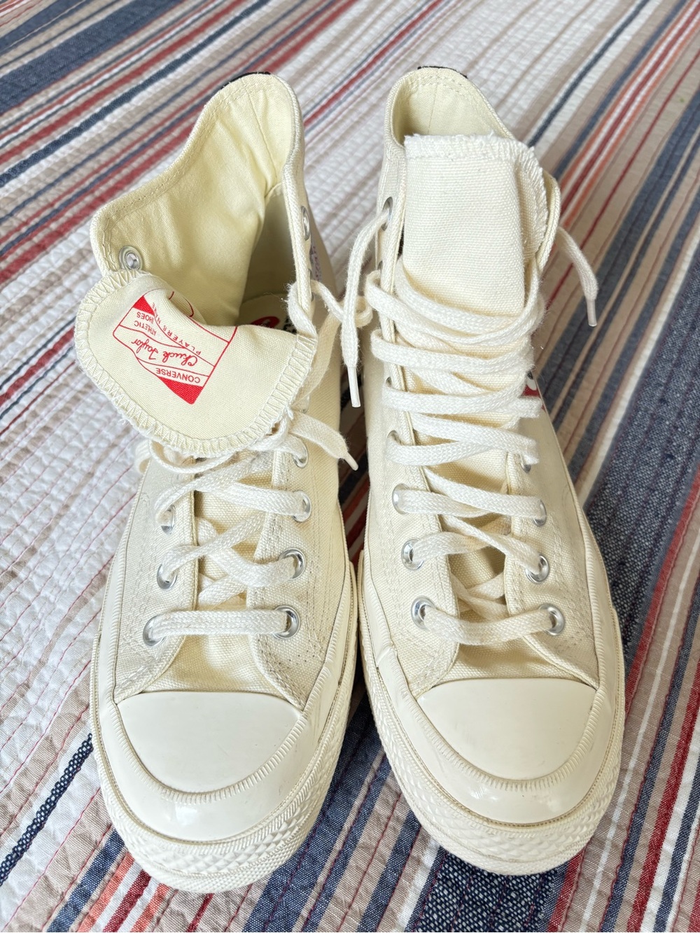 CONVERSE X PLAY COMME des GARÇONS, OFF WHITE, size 7M/9W - Picture 8 of 10